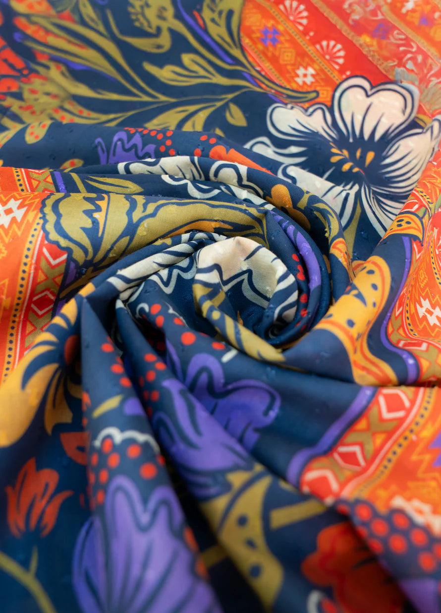 Trailing Floral Cotton Scarf
