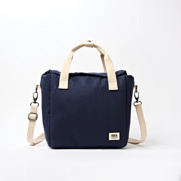 Hampstead Lunch Bag in Midnight Cotton Canvas