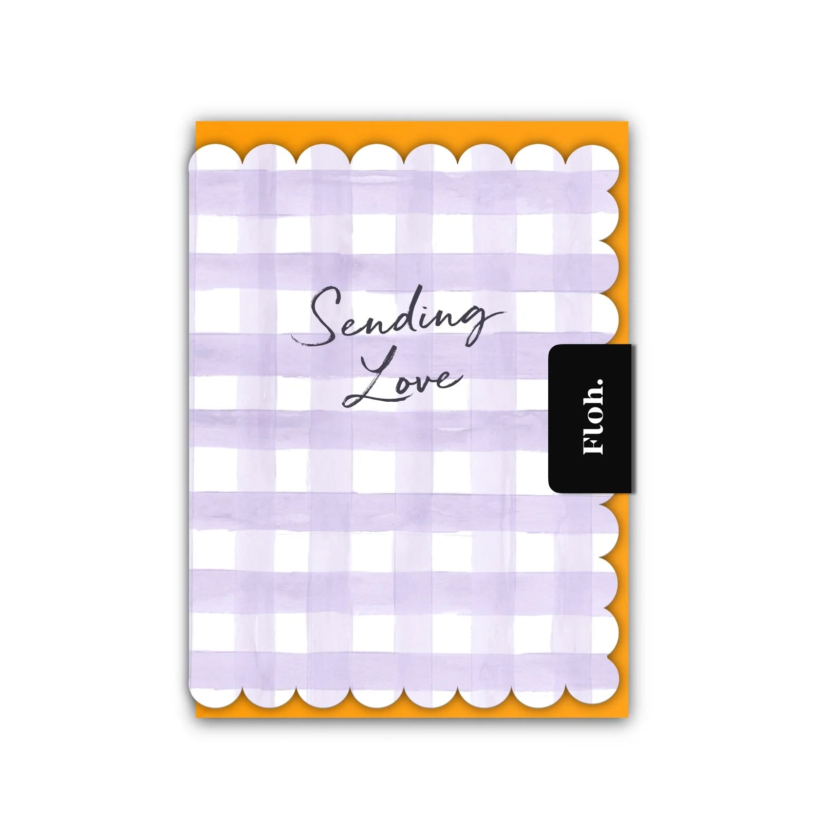 Sending Love (Lavender Gingham) Card