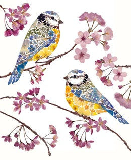 Helen Ahpornsiri Blue Tits and Blossom Card