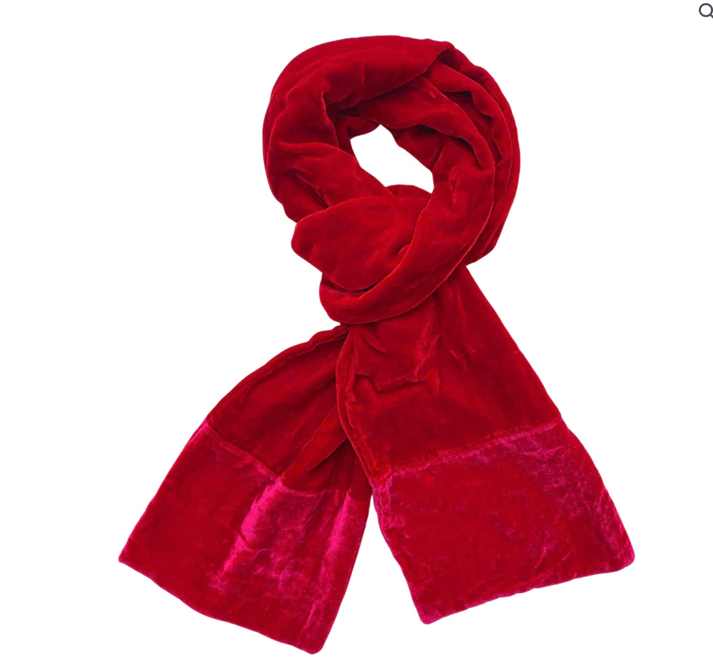 Velvet Scarf with Contrast Ends