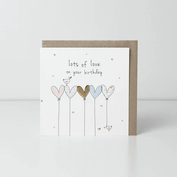 Birdie - Birthday Lots of Love Balloon Hearts