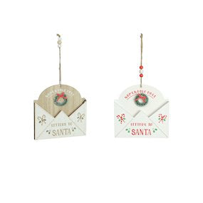Hang.Wooden Letters To Santa (2Ass)