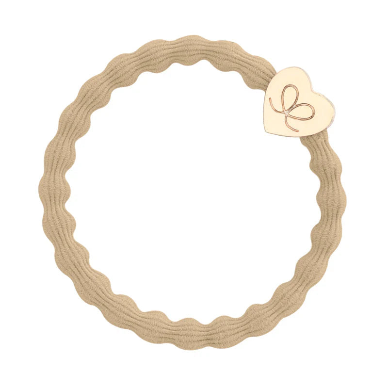 Gold Heart Thin Bangle Band