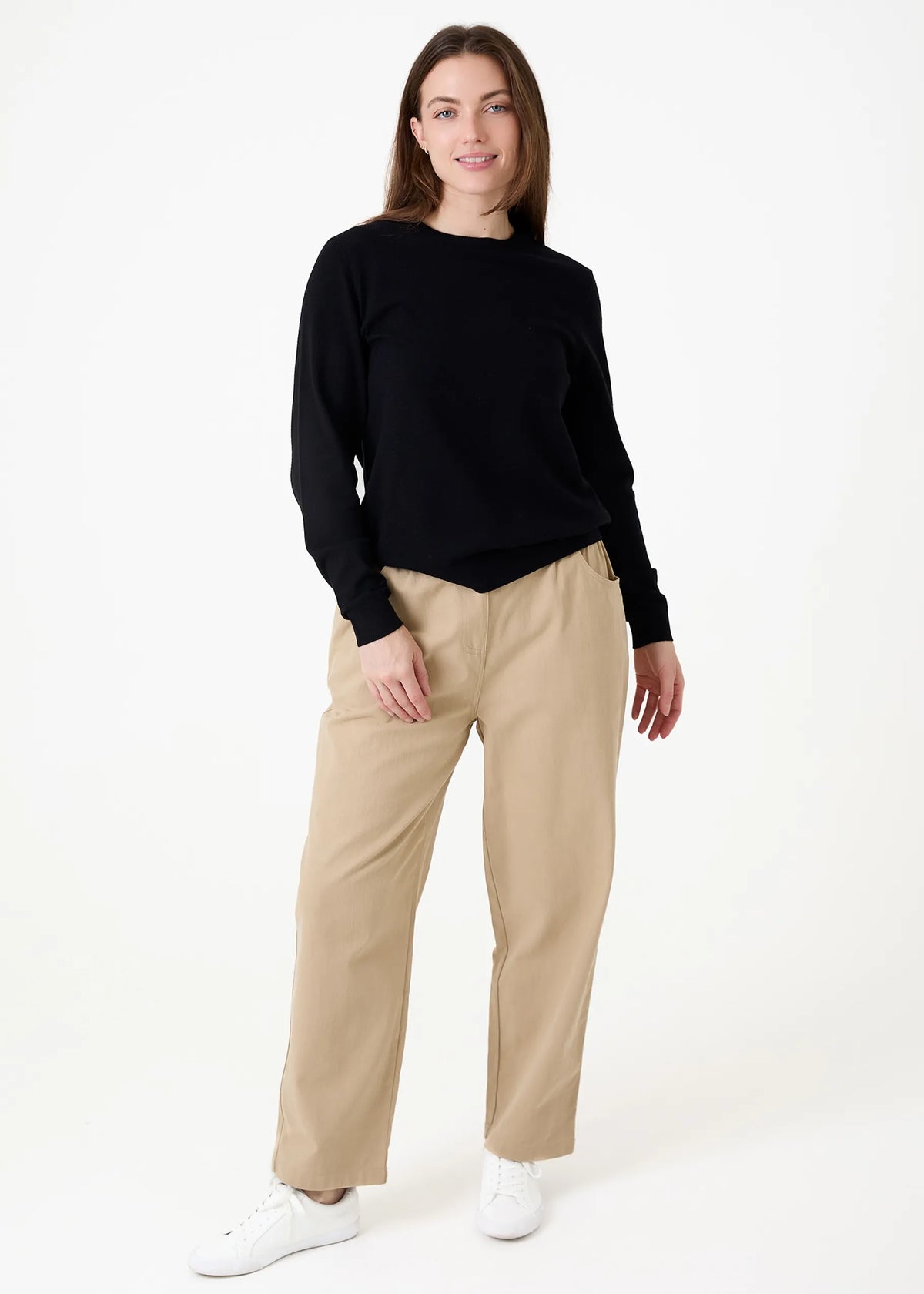 Cashmere Feel Crew Neck Long Sleeve Jumper
