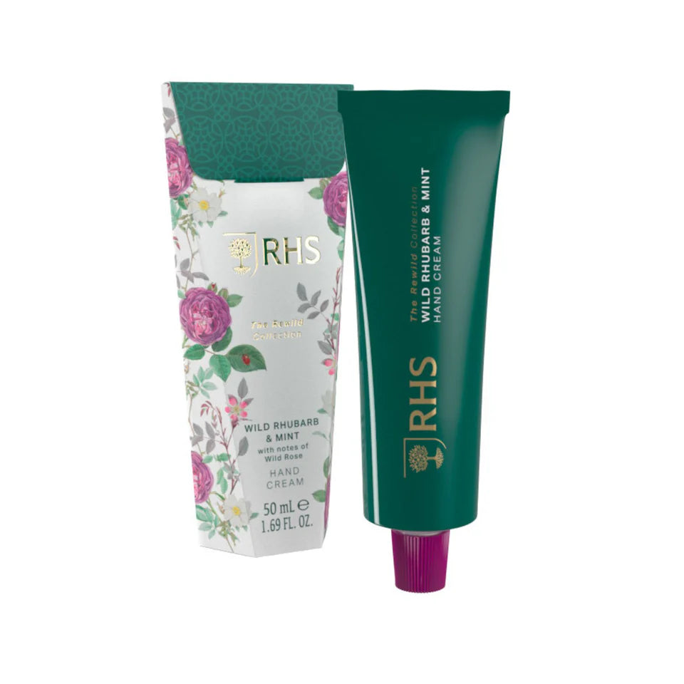 RHS The Rewild Collection 50ml Hand Cream - Wild Rhubarb & Mint
