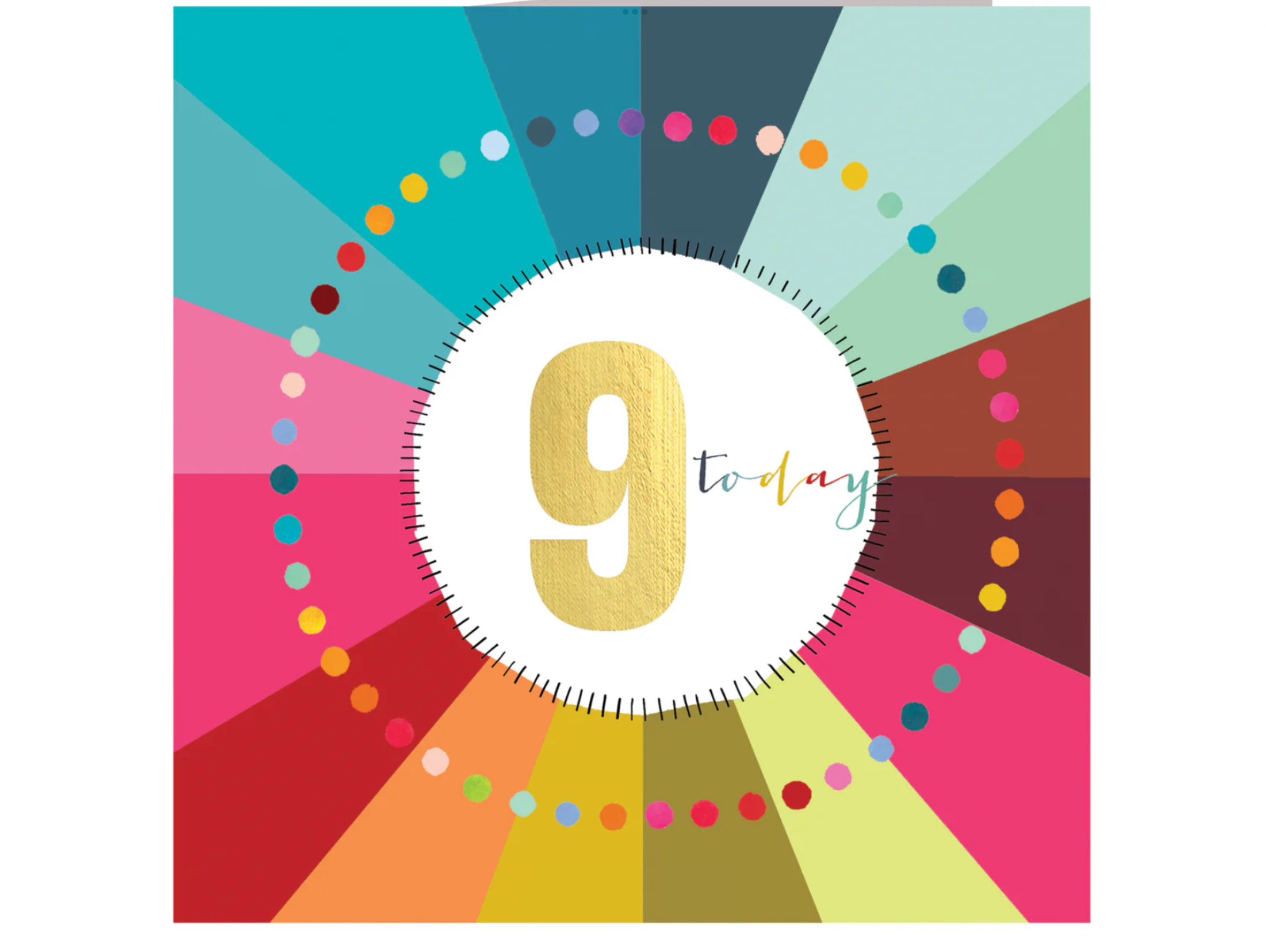 Gold Foiled Number 9 Card