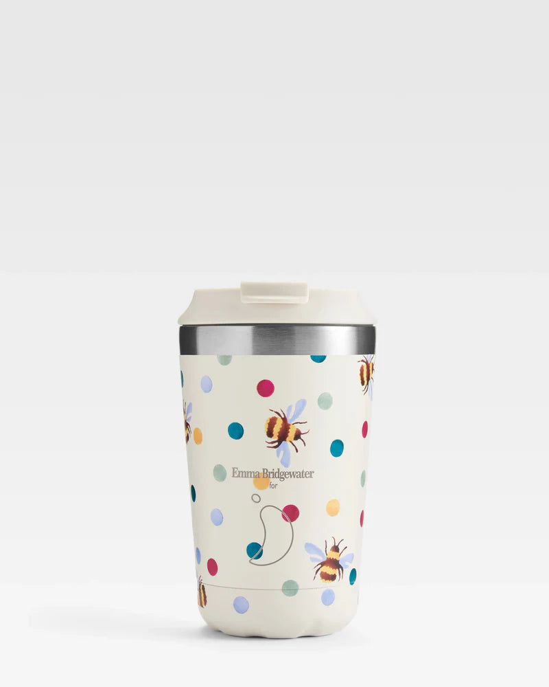 340ml Chilly’s Coffee Cup - Emma Bridgewater Bumblebee & Small Polka Dot