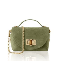 Small Suede Evening Bag with Buckle
