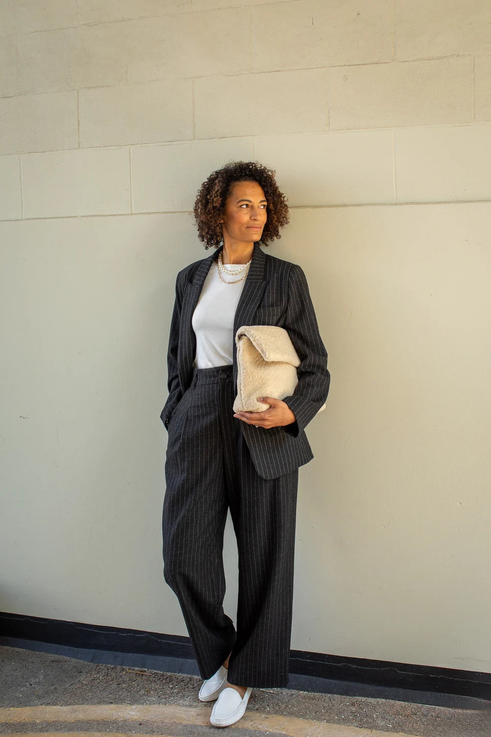 Drew Blazer - Dark Charcoal Pinstripe