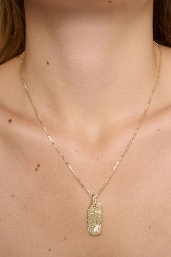 Birthstone Organic Necklace - Freshwater Pearl