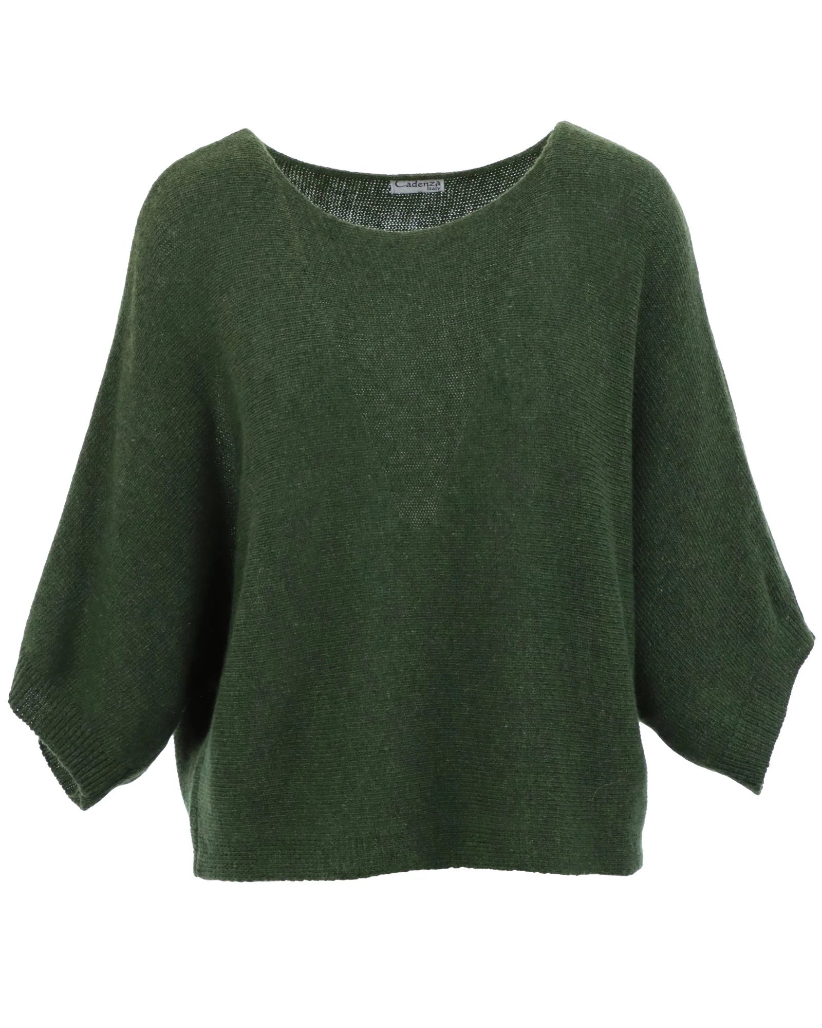 Cashmere Blend Boat Neck Tunic - Forest Green