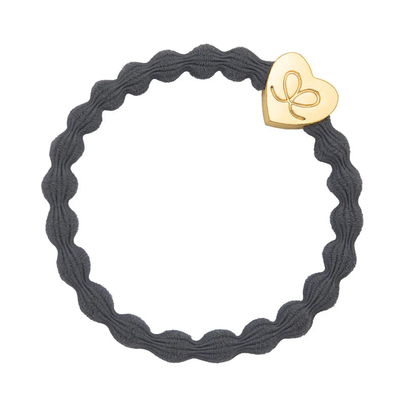 Gold Heart Thin Bangle Band