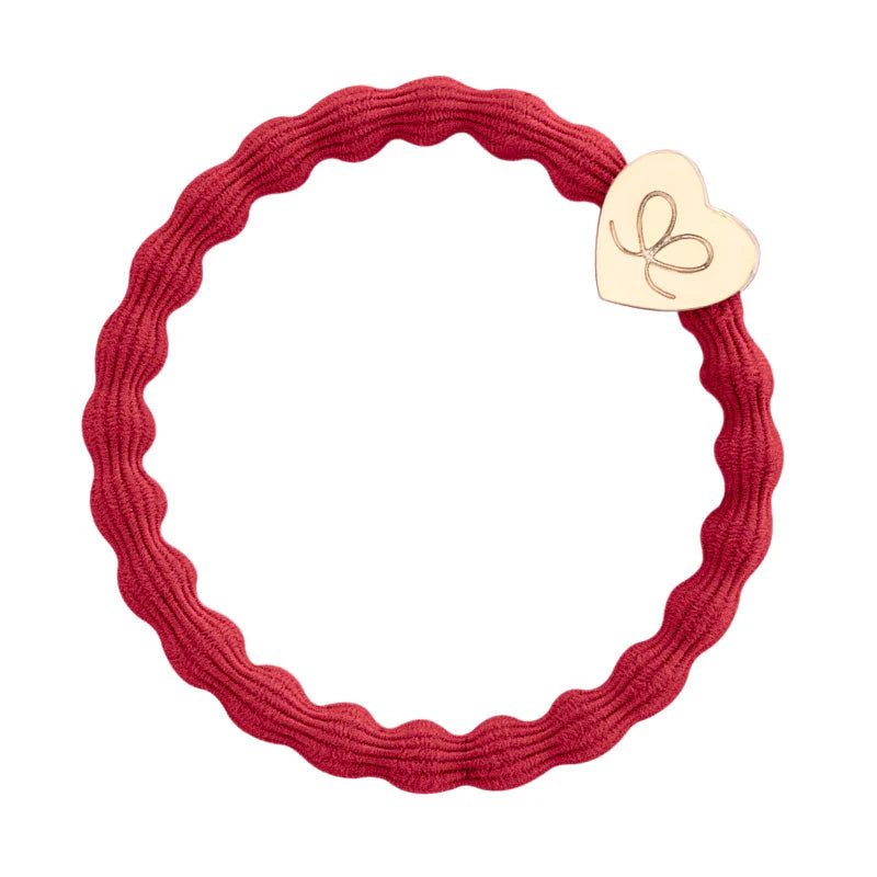 Gold Heart Thin Bangle Band