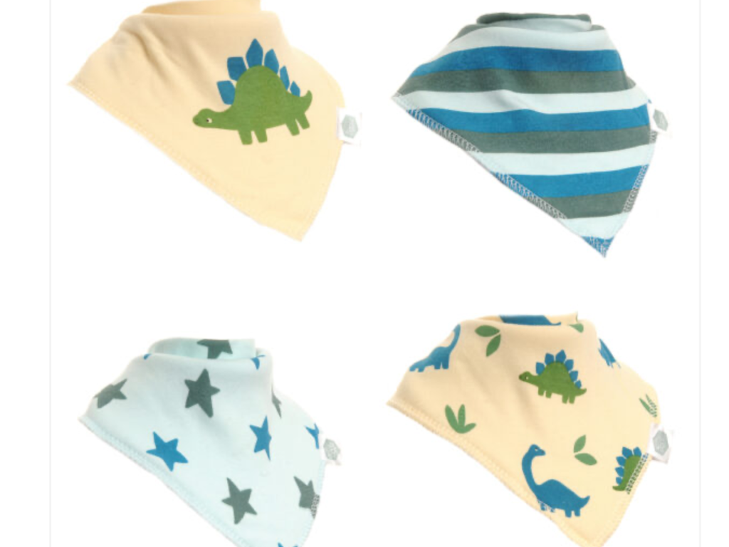 Fun absorbent baby bandana - Dino & Stars