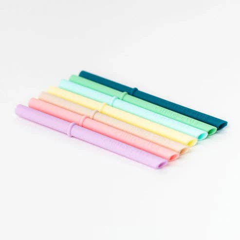 7 x Silicone Mixed Straws Bundle