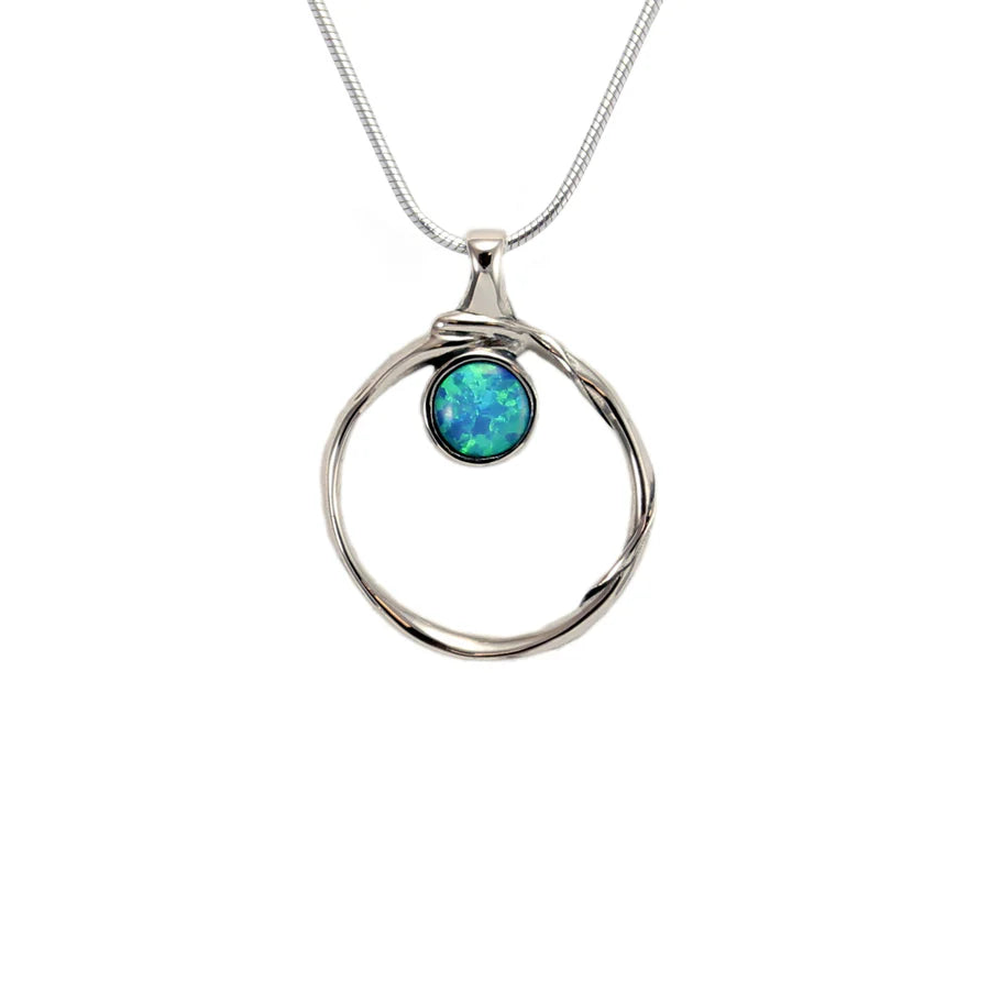 Sterling Silver & Vibrant Blue Opalite Pendant