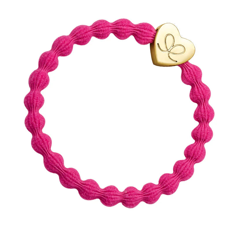 Gold Heart Thin Bangle Band