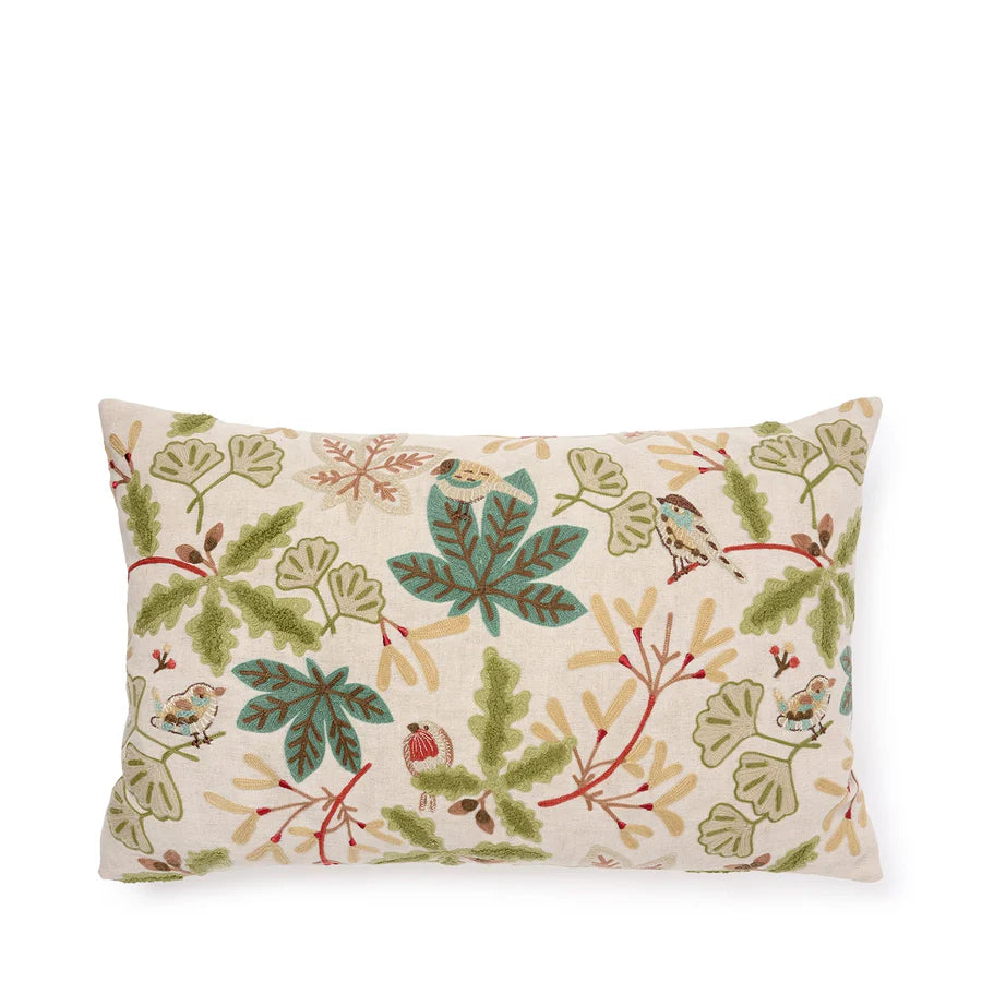 Orchard Birds Linen Cushion