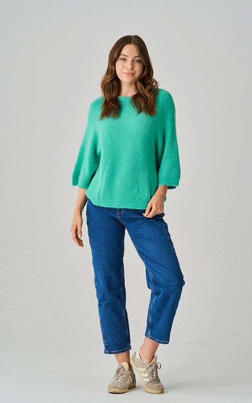Delphine Round Neck Alpaca Knit Green
