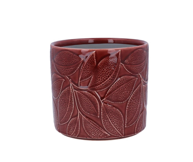 Berry Leaves Stoneware Pot Cover - Small