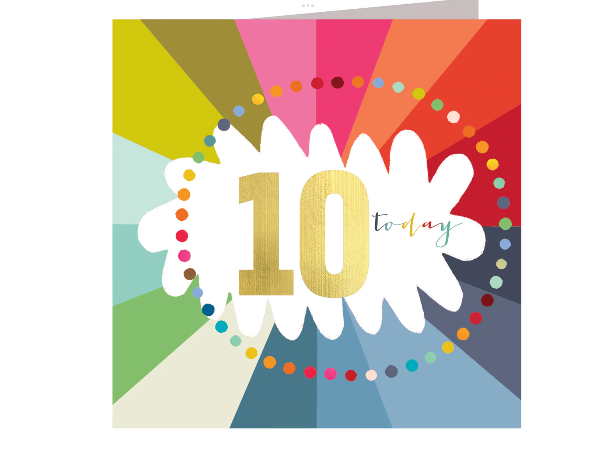 Gold Foiled Number 10 Cloud Card