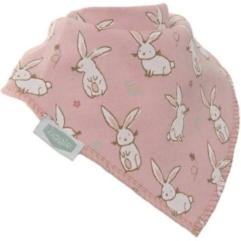 Fun absorbent baby bandana - Bunnies On Pink
