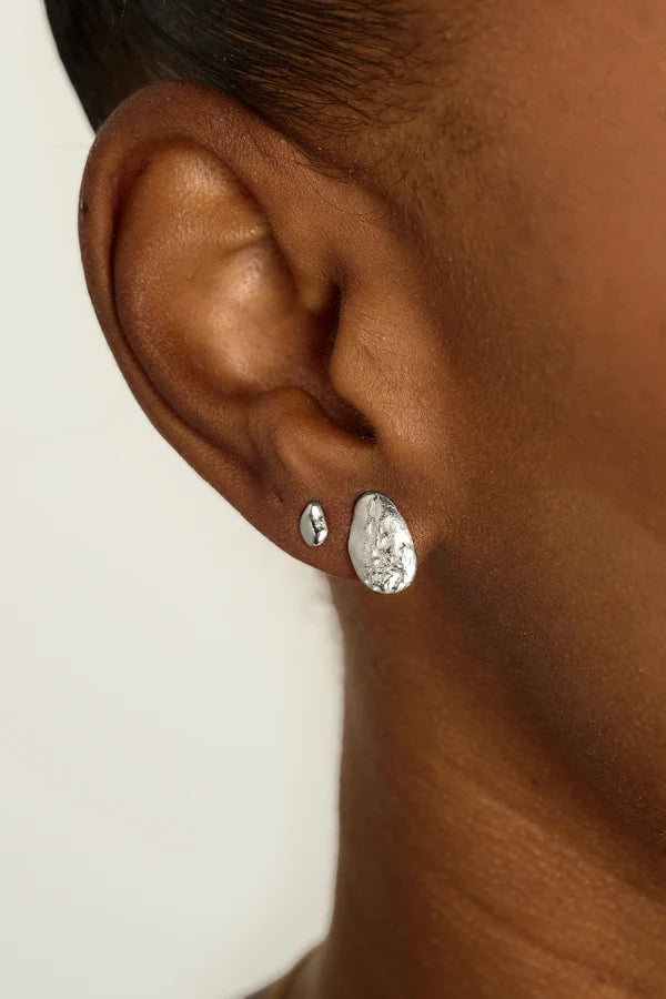 Stone Earring Set - Silver