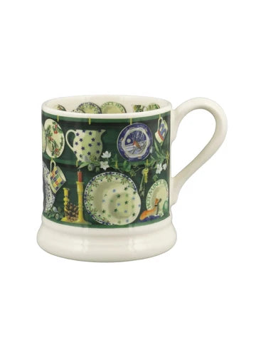 Emma Bridgewater Green Christmas Dresser   1/2 Pint Mug