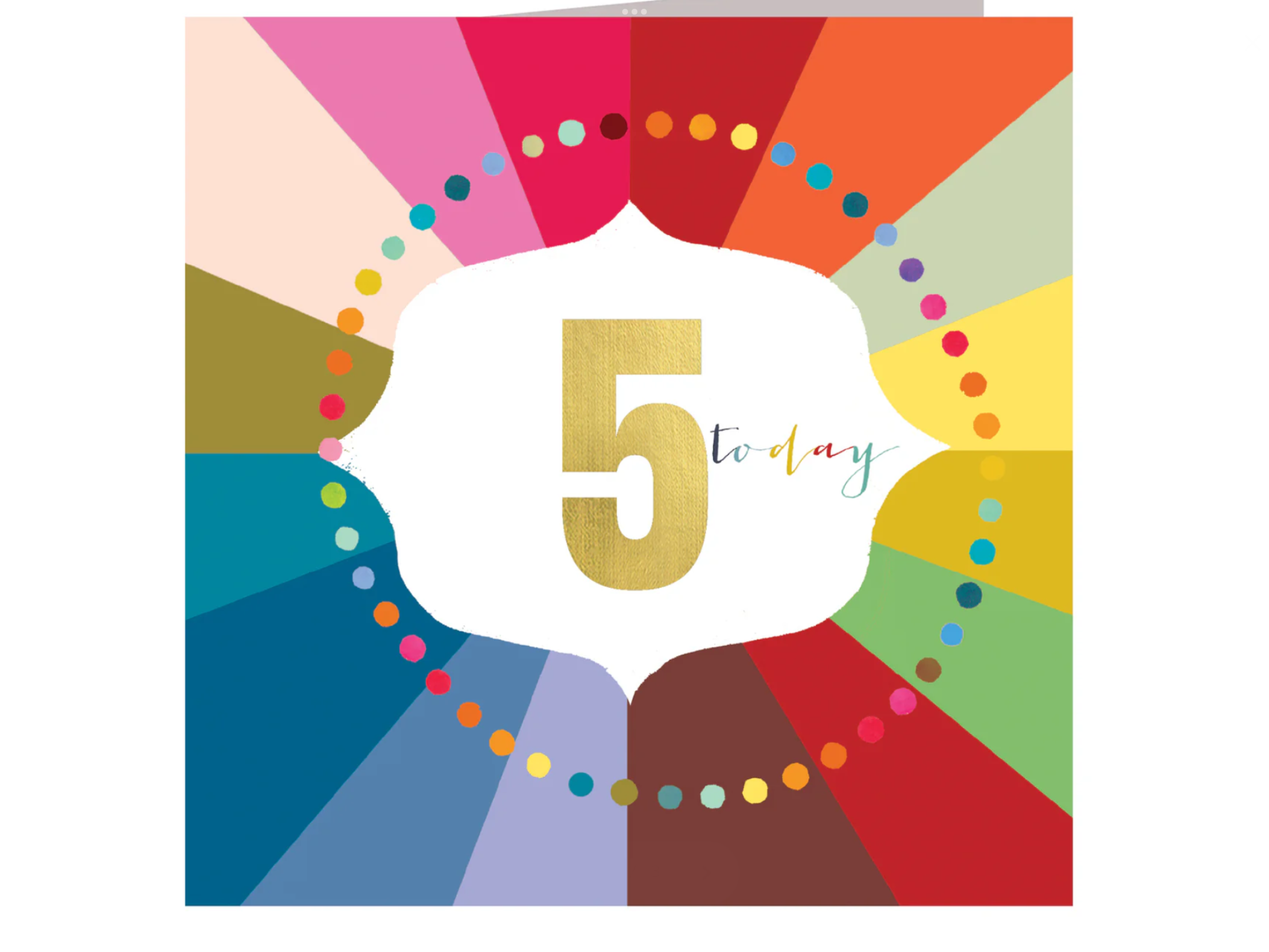 Gold Foiled Number 5 Cloud Card