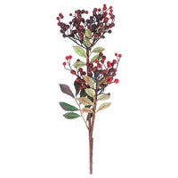 Mixed Red Berries with Foliage Spray