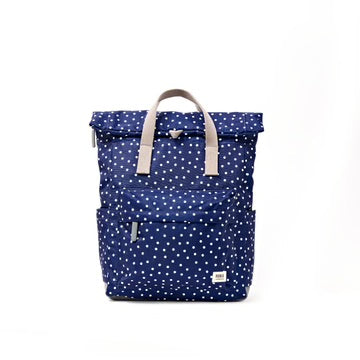Canfield B Sustainable Medium - Navy Polka Dot Canvas