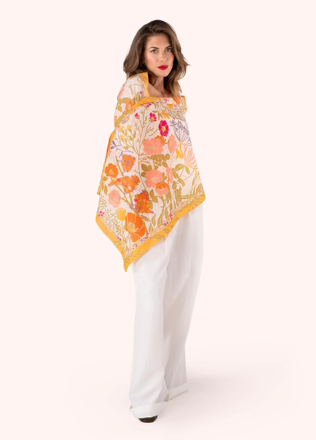 Birds in Bloom Cotton Scarf