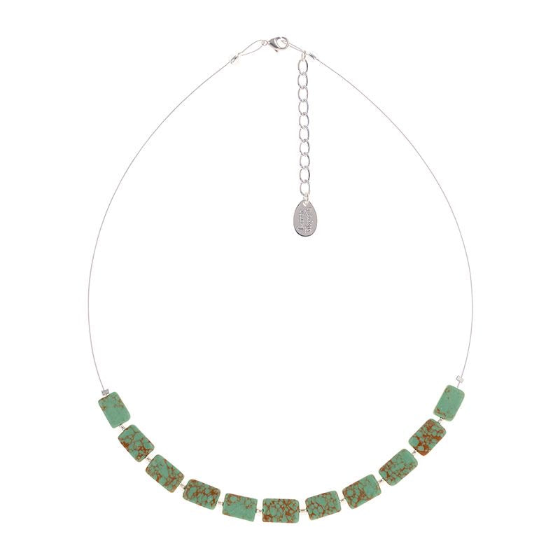 Jade Mosaic Rectangles Links Necklace