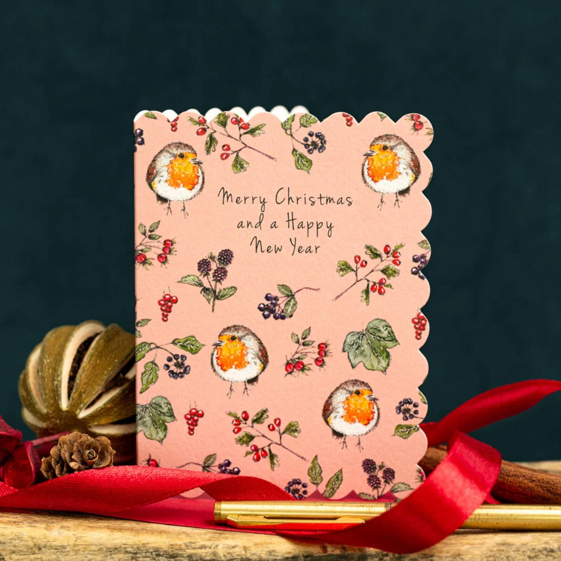 Christmas & New Year (Pink) Card