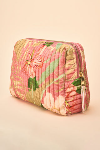 Quilted Wash Bag - Delicate Tropical Candy