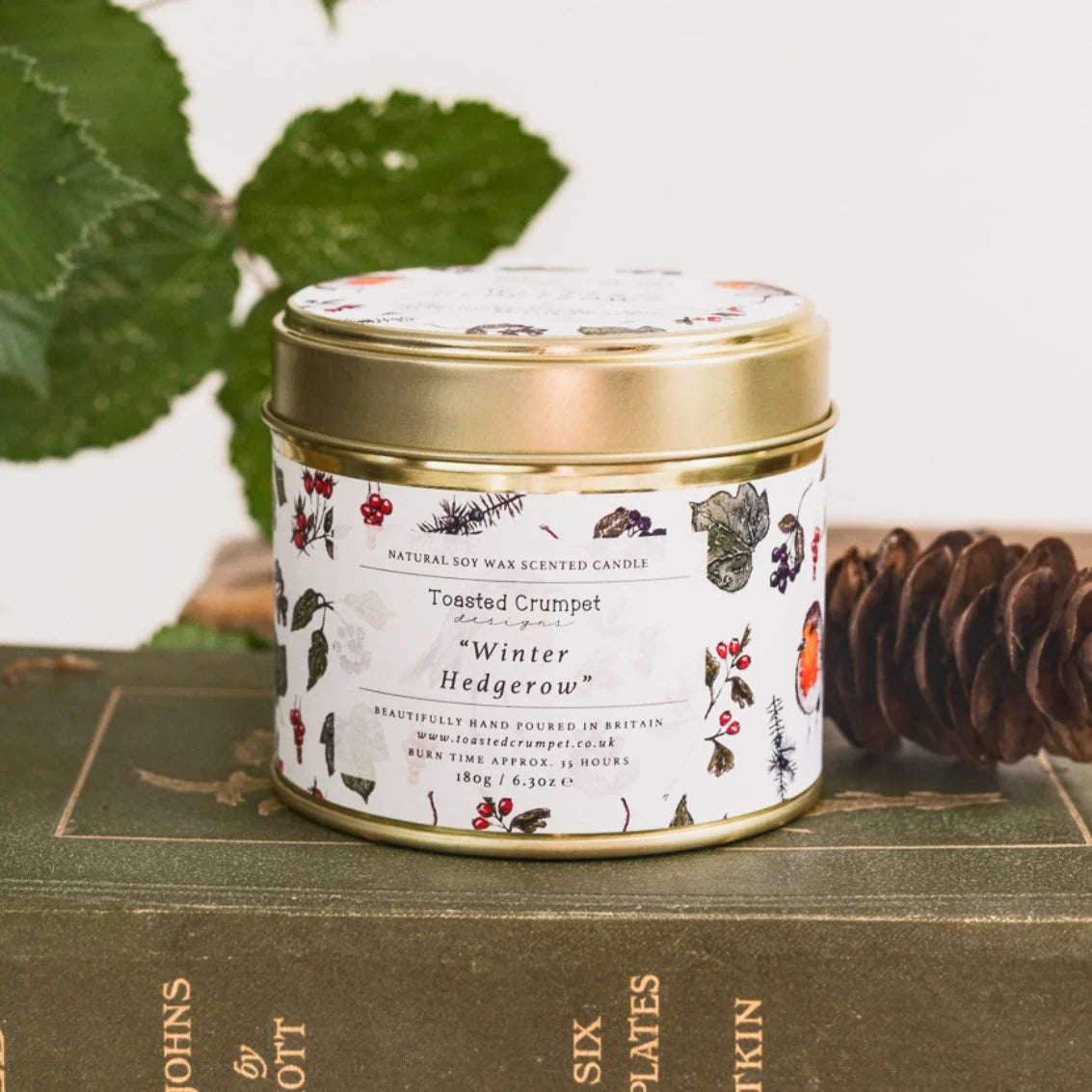 Winter Hedgerow (Robin) Candle in a Matt Gold Tin