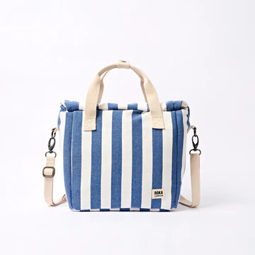 Hampstead Lunch Bag in Denim Stripe Cotton Canvas