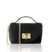 Small Suede Evening Bag with Buckle