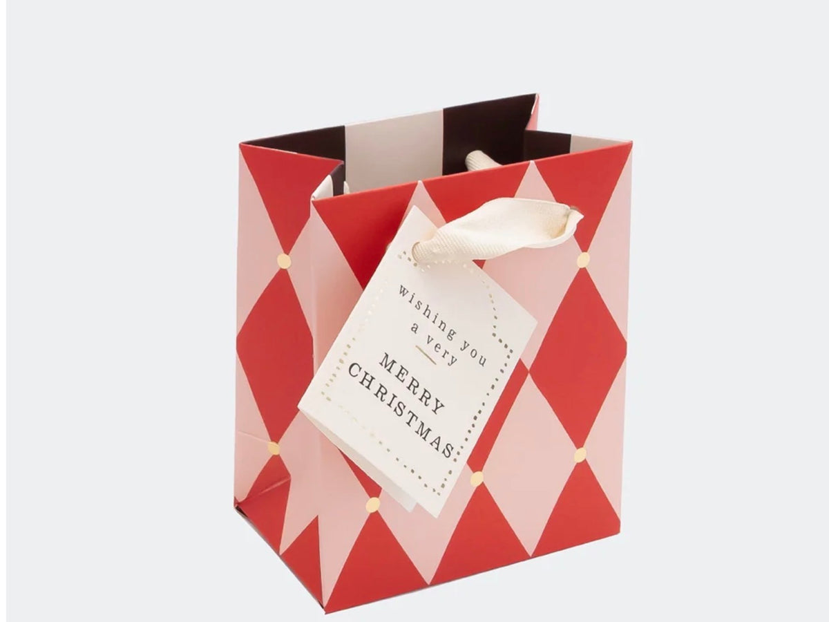 Red/Pink Harlequin Petite Gift Bag