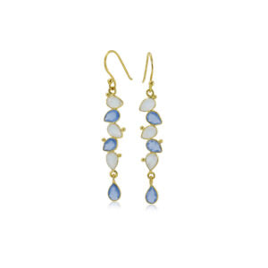 18k Gold Plated Teardrops Gemstone Earrings