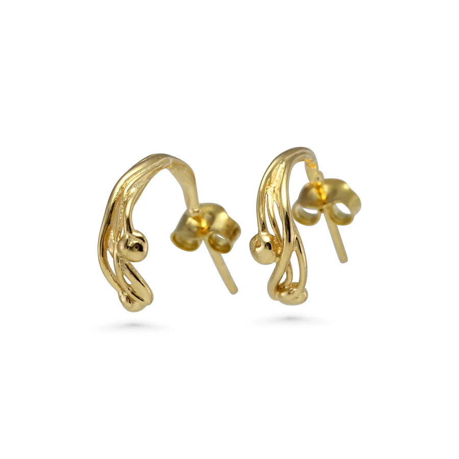 Molten Gold Huggie Earrings