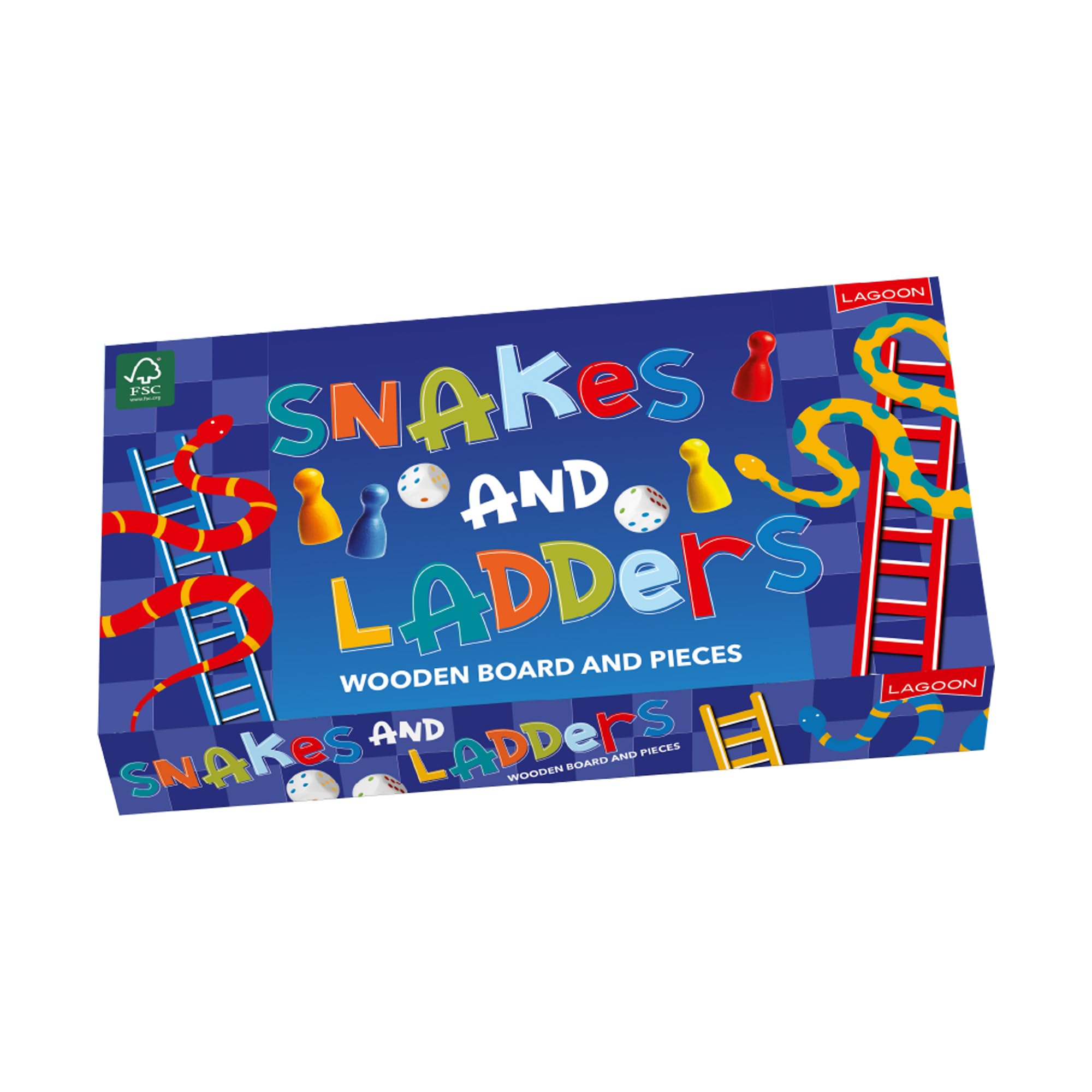 Wooden Snakes & Ladders Set