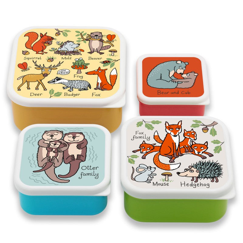 Set of 4 Snack boxes - Woodland