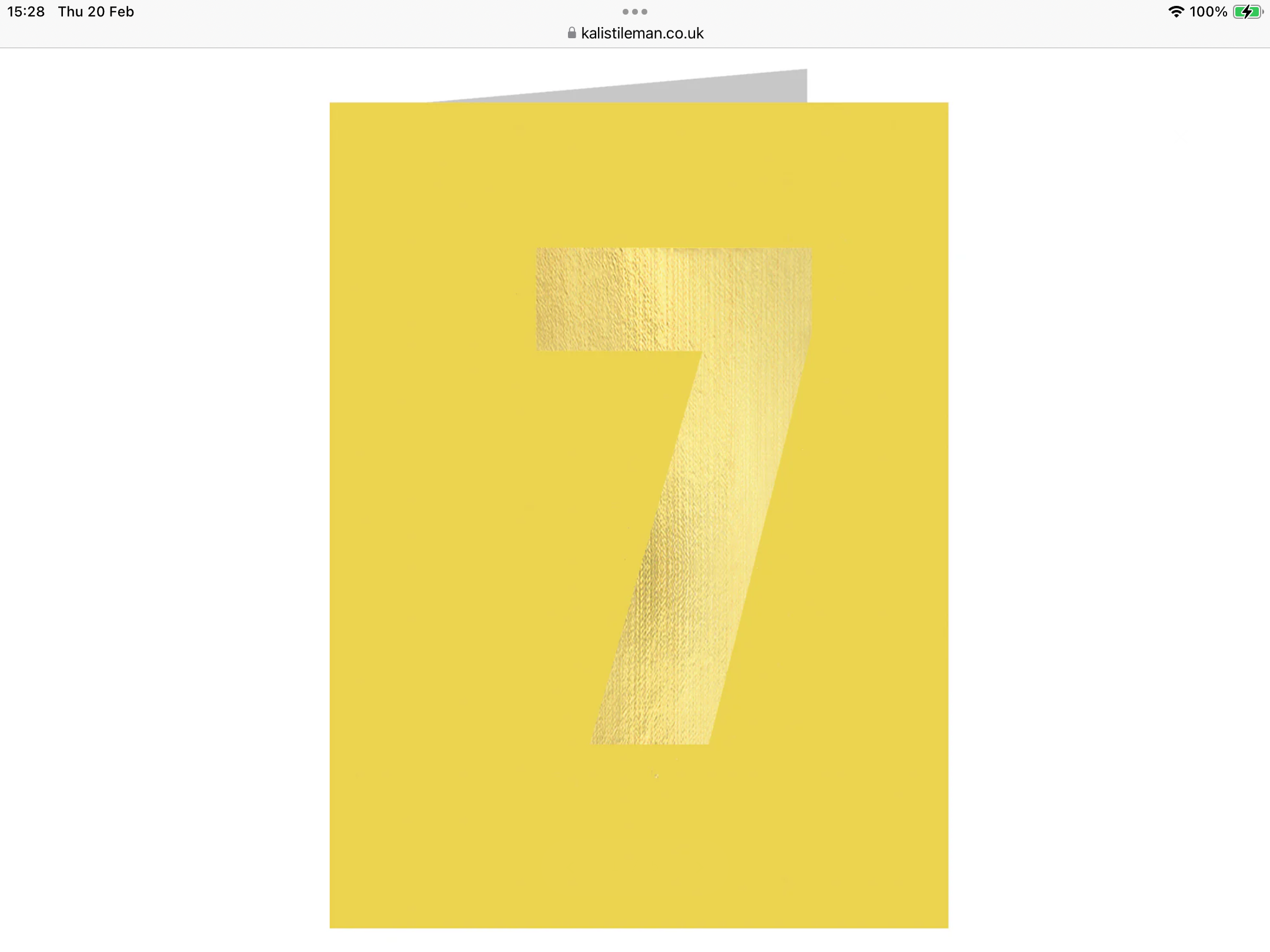 Gold Foiled Number 7 Tiddly Card