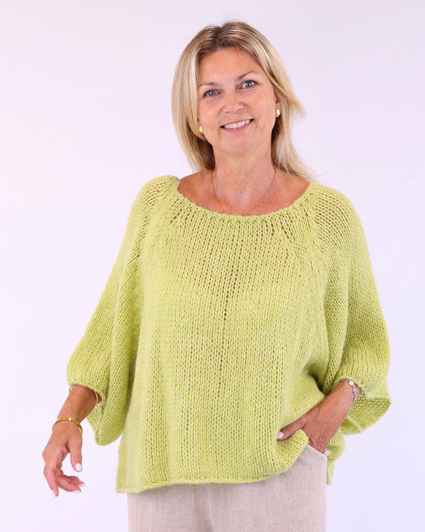 Alpaca Blend Swing Jumper - Pistachio
