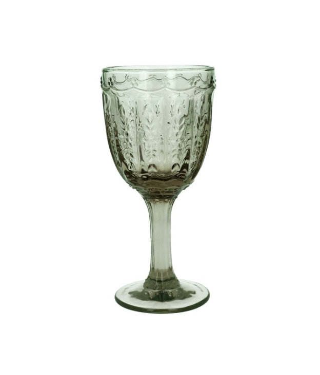 Green Glass Wine Goblet