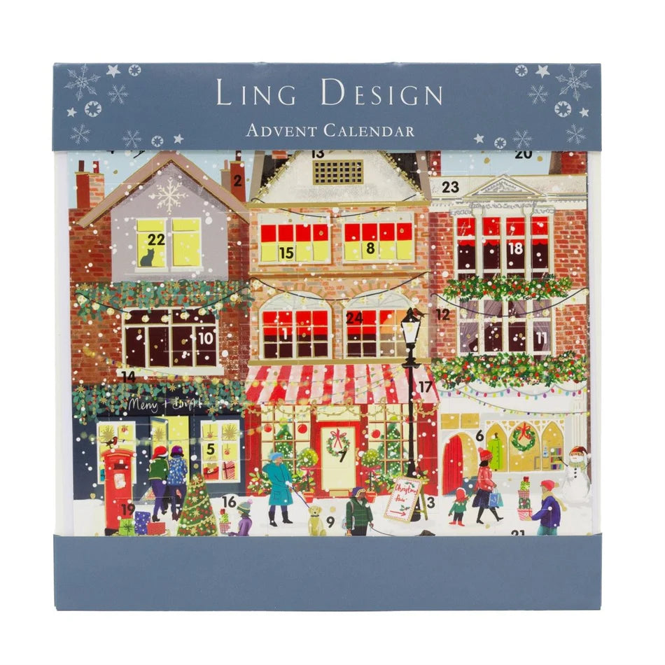 Ling Design Advent Card - Festive Street