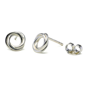 Sterling Silver Circular Stud Earrings