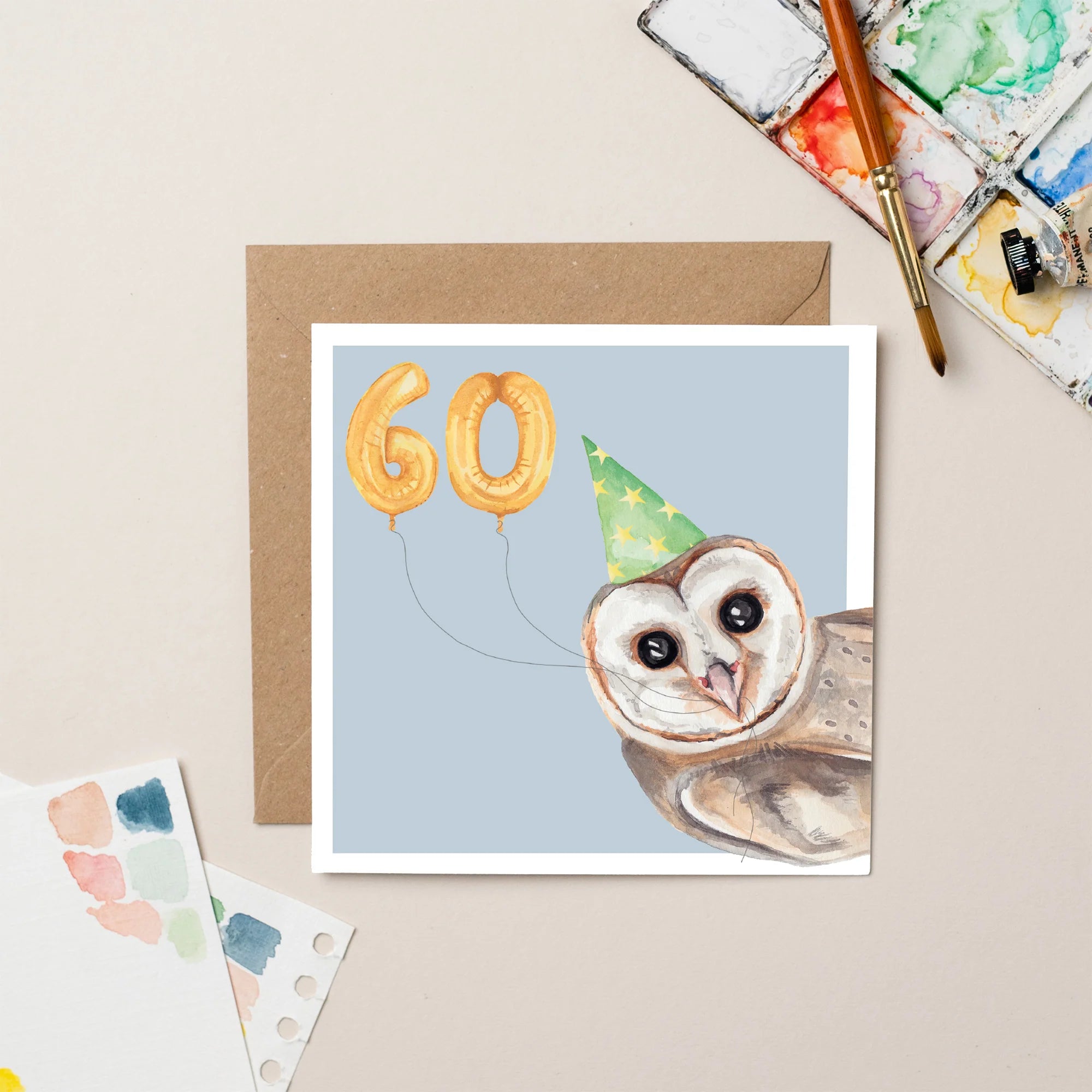 Owl 60th Birthday Card